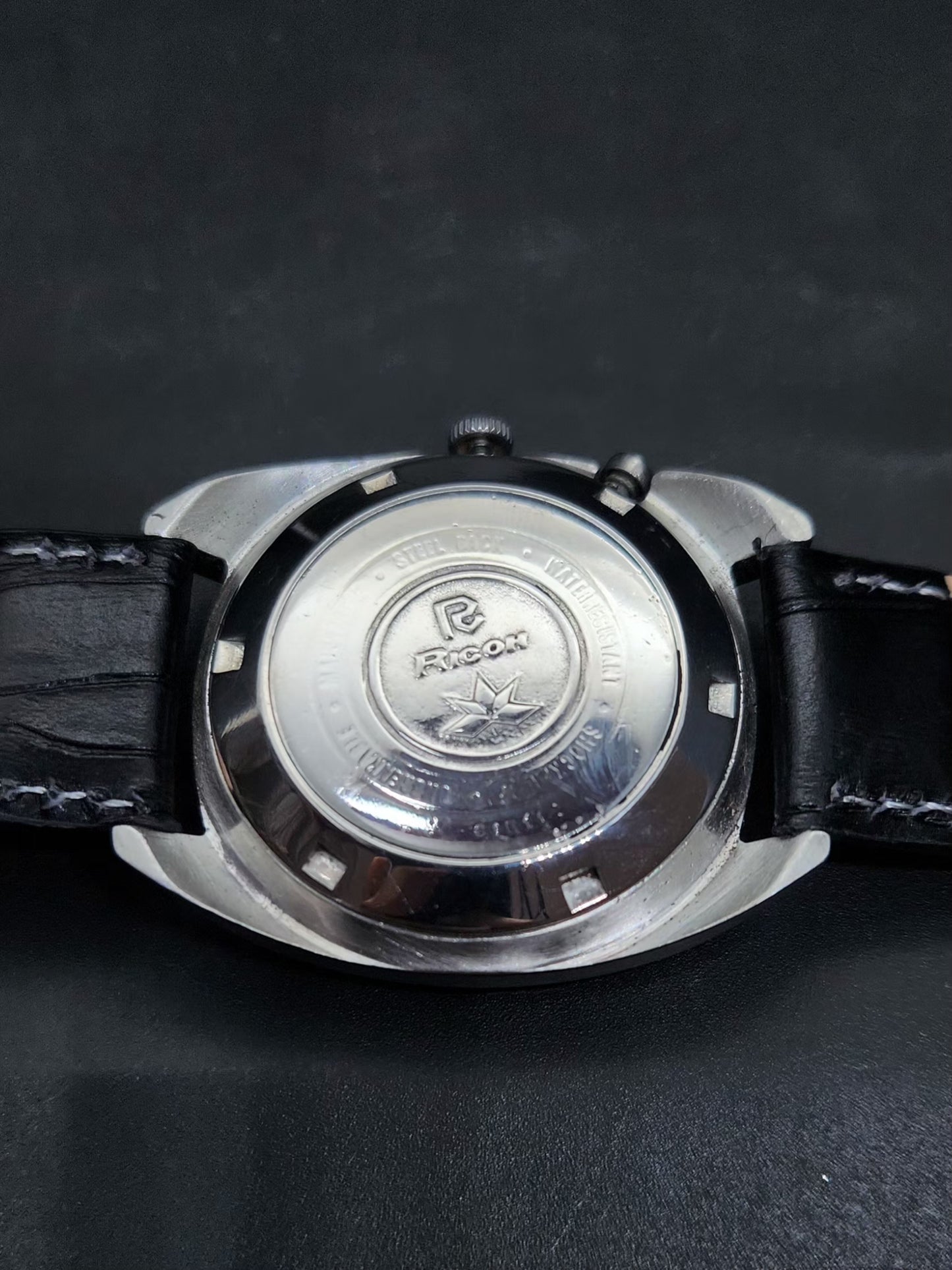 Vintage Ricoh R31 Automatic White Face New Strap 21 Jewels Day-Date Men's Wrist Watch AS14