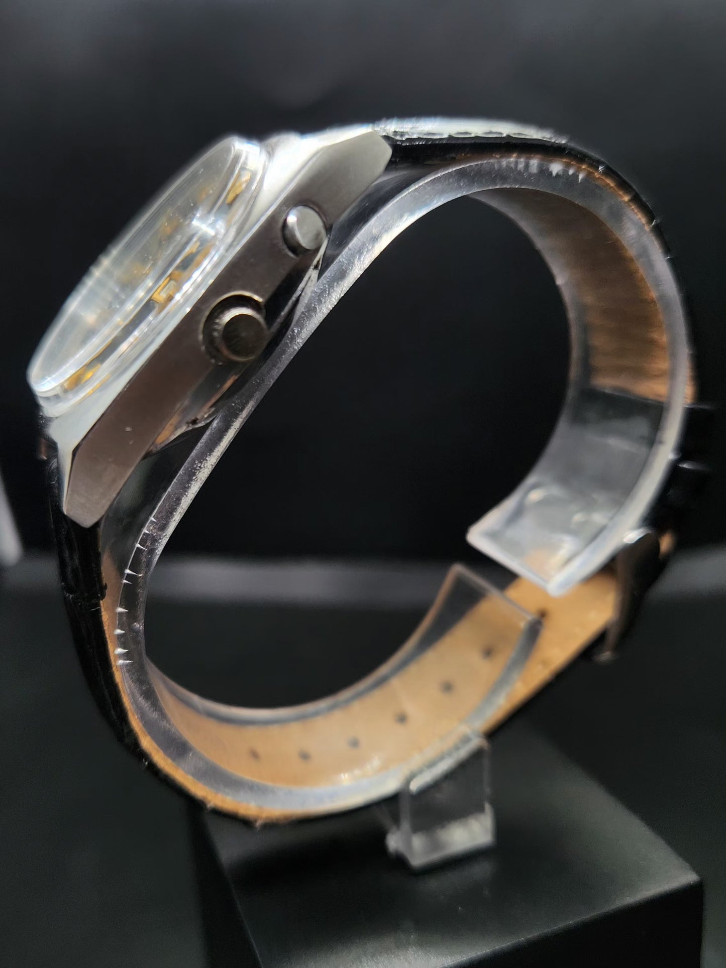 Vintage Ricoh R31 Automatic Blue Face New Strap 21 Jewels Day-Date Men's Wrist Watch AS15