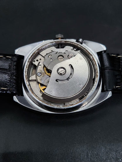 Vintage Ricoh R31 Automatic Blue Face New Strap 21 Jewels Day-Date Men's Wrist Watch AS15