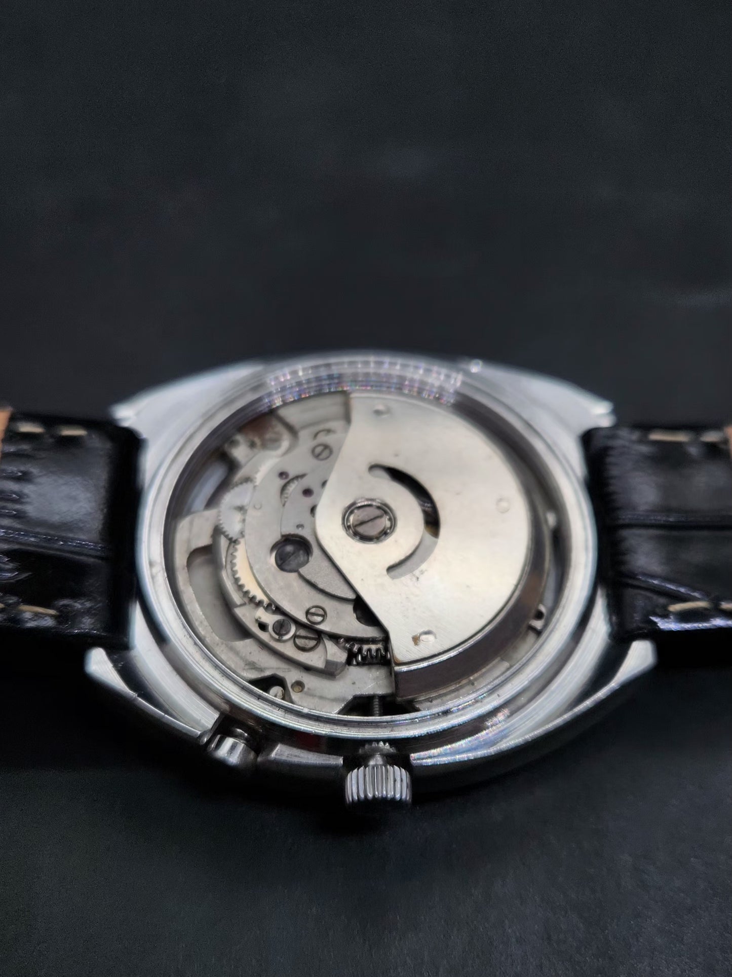Vintage Ricoh R31 Automatic Silver Face New Strap 21 Jewels Day-Date Men's Wrist Watch AS17