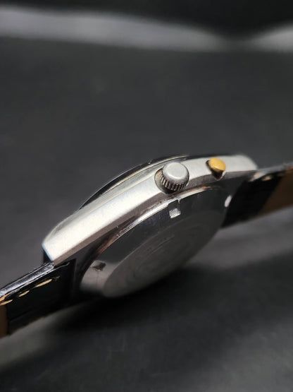 Vintage Ricoh R31 Automatic Blue Face New Strap 21 Jewels Day-Date Men's Wrist Watch AS21