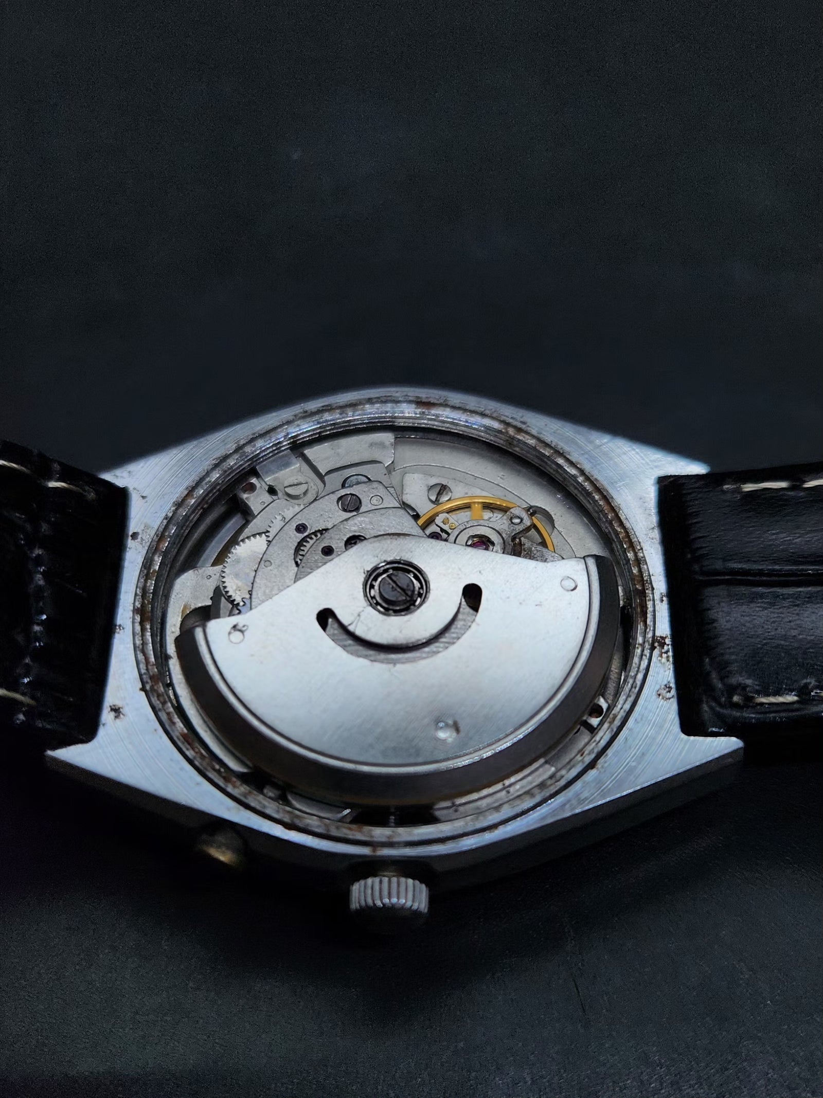 Vintage Ricoh R31 Automatic Blue Face New Strap 21 Jewels Day-Date Men's Wrist Watch AS21