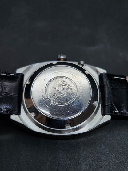 Vintage Ricoh R31 Automatic Silver Face New Strap 21 Jewels Day-Date Men's Wrist Watch AS22