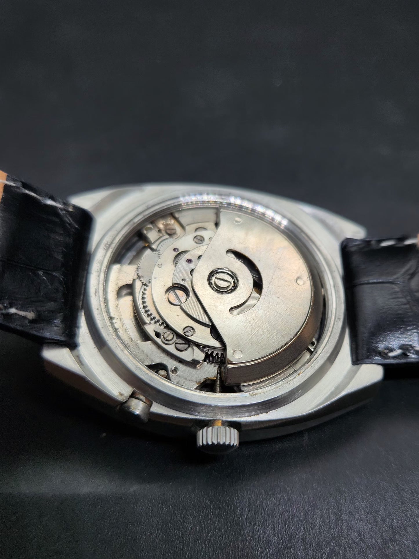 Vintage Ricoh R31 Automatic Silver Face New Strap 21 Jewels Day-Date Men's Wrist Watch AS22