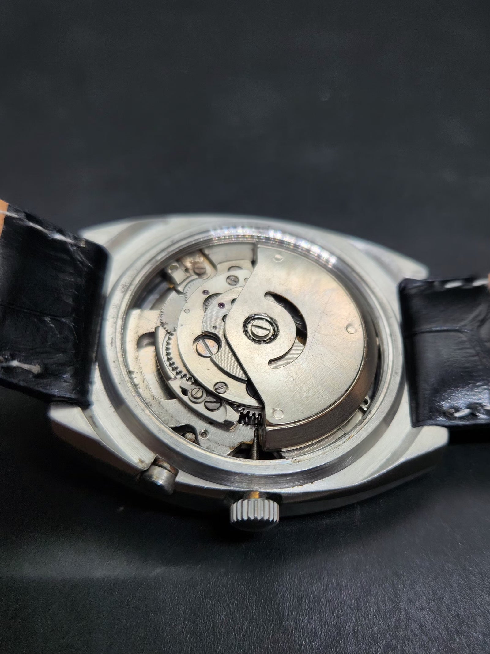 Vintage Ricoh R31 Automatic Silver Face New Strap 21 Jewels Day-Date Men's Wrist Watch AS22