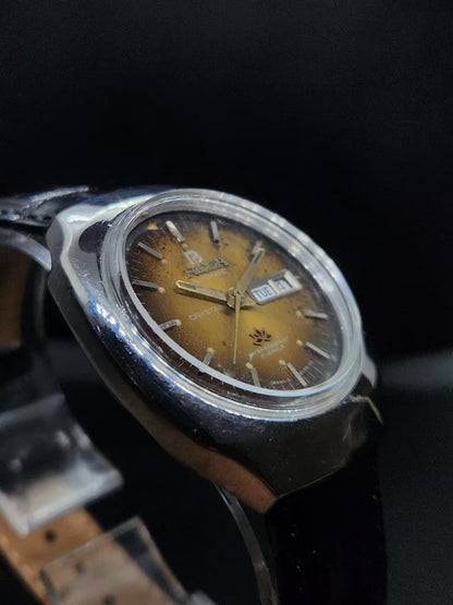 Vintage Ricoh R31 Automatic Gold Face New Strap 21 Jewels Day-Date Men's Wrist Watch AS24