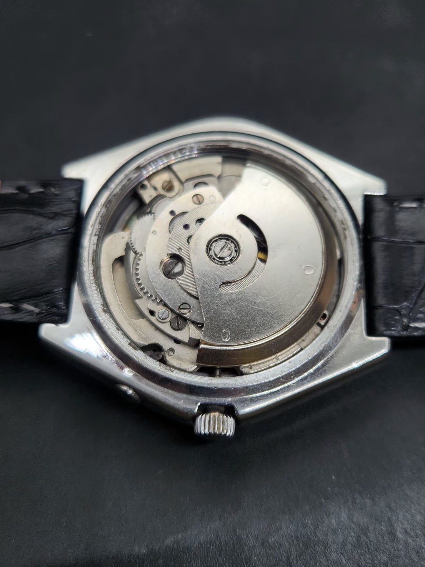 Vintage Ricoh R31 Automatic Blue Face New Strap 21 Jewels Day-Date Men's Wrist Watch AS27