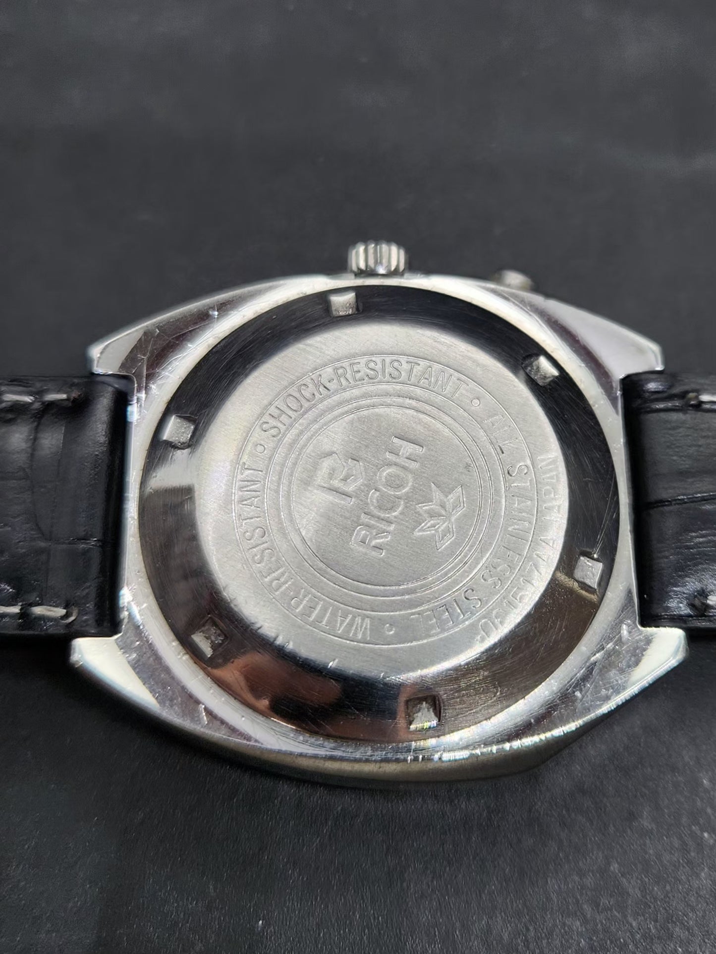 Vintage Ricoh R31 Automatic Yellow Face New Strap 21 Jewels Day-Date Men's Wrist Watch AS28
