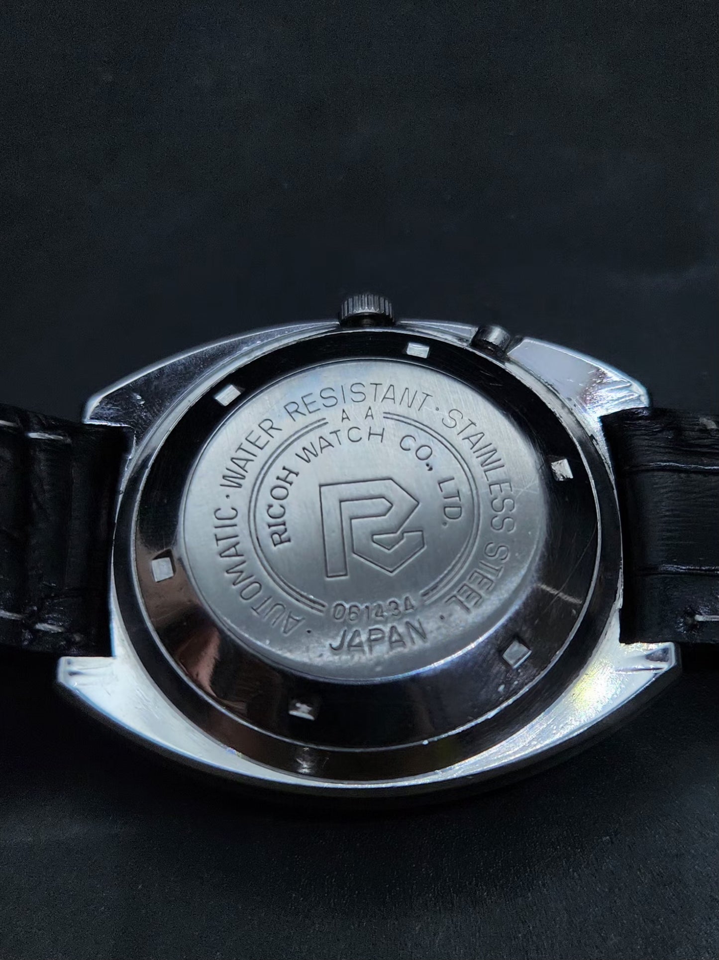 Vintage Ricoh R31 Automatic Brown Face New Strap 21 Jewels Day-Date Men's Wrist Watch AS29