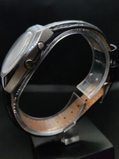 Vintage Ricoh R31 Automatic White Face New Strap 21 Jewels Day-Date Men's Wrist Watch AS30