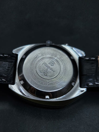 Vintage Ricoh R31 Automatic White Face New Strap 21 Jewels Day-Date Men's Wrist Watch AS30