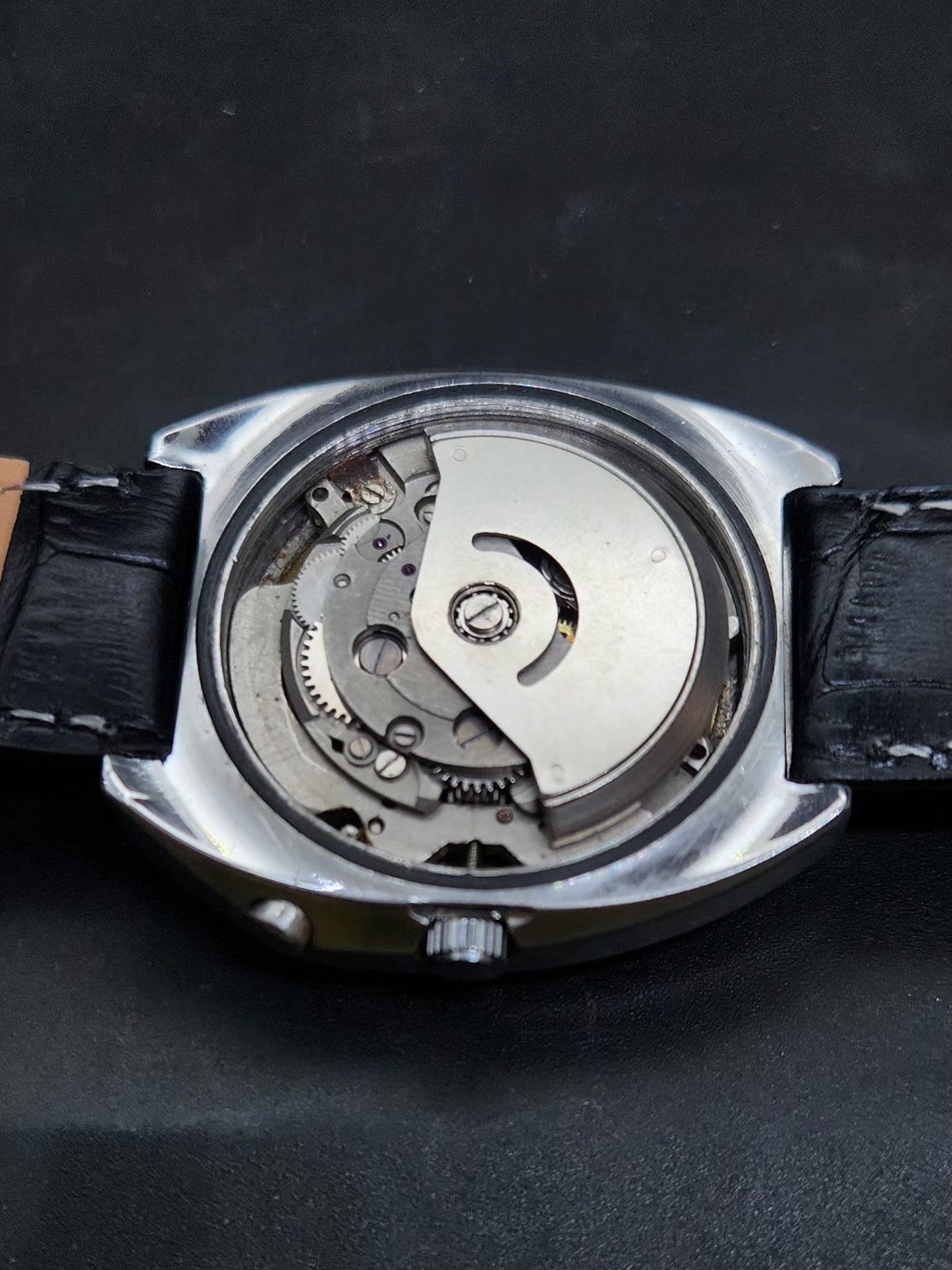 Vintage Ricoh R31 Automatic White Face New Strap 21 Jewels Day-Date Men's Wrist Watch AS30