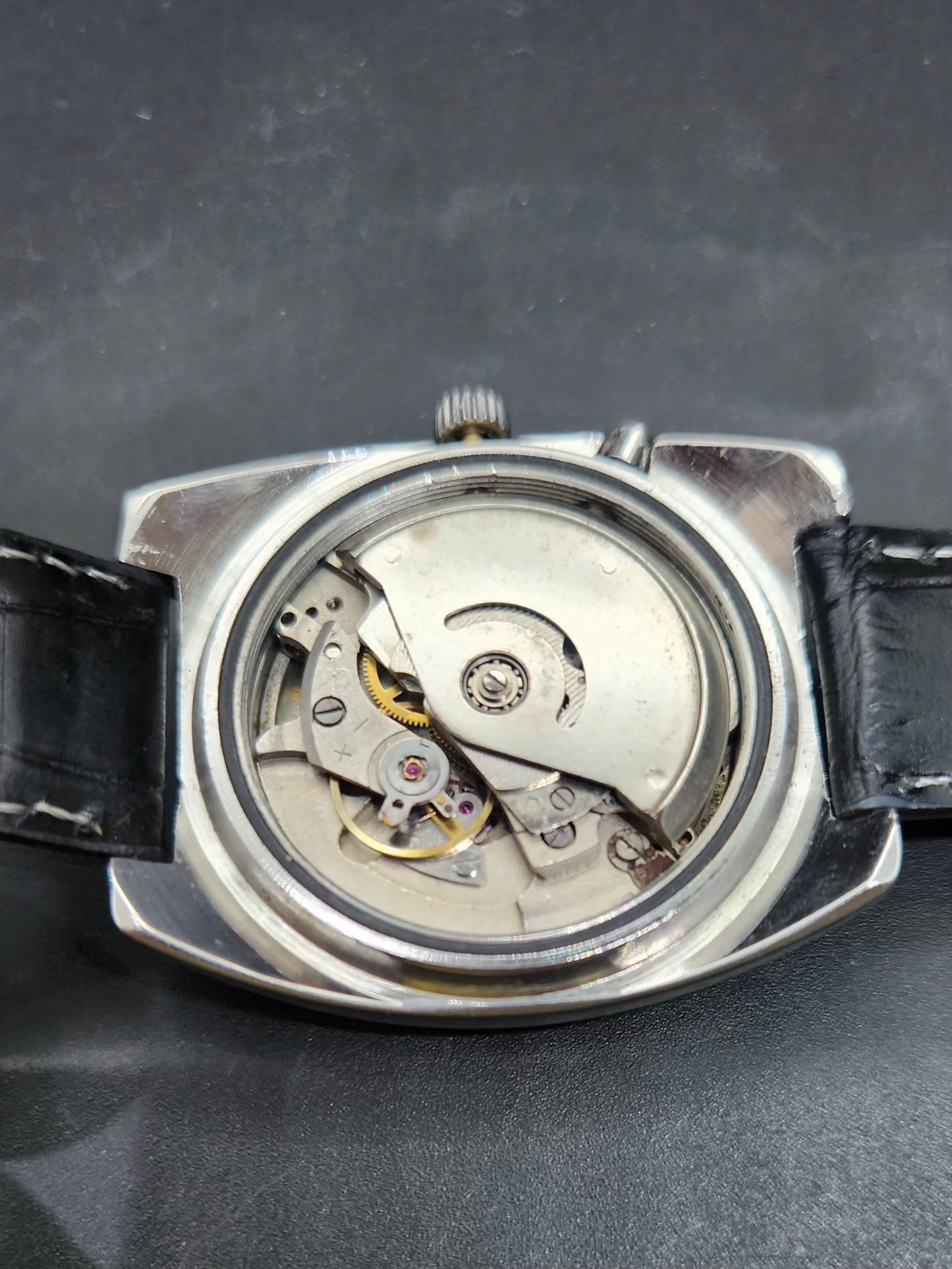 Vintage Ricoh R31 Automatic White Face New Strap 21 Jewels Day-Date Men's Wrist Watch AS31
