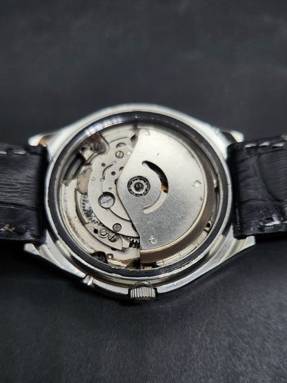 Vintage Ricoh R31 Automatic Black Face New Strap 21 Jewels Day-Date Men's Wrist Watch AS33