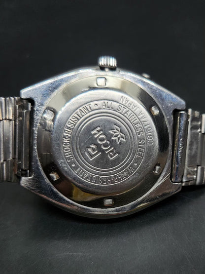 Vintage Ricoh R31 Automatic Brown Face New Bracelet 21 Jewels Day-Date Men's Wrist Watch AS39