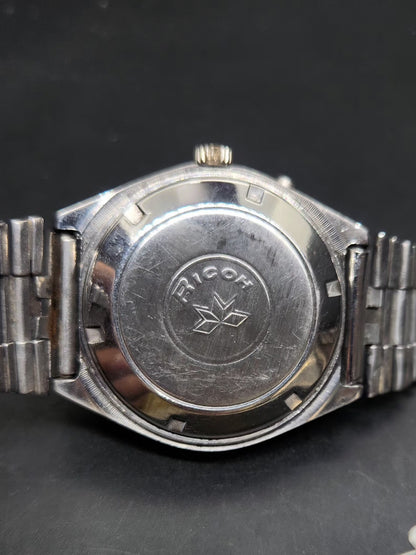 Vintage Ricoh R31 Automatic Green Face New Bracelet 21 Jewels Day-Date Men's Wrist Watch AS40