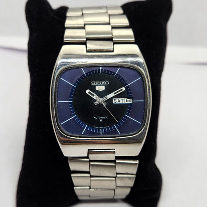 Vintage 1982 Original Seiko 5 Automatic 6309-5510 Blue face 17 Jewels Day-Date Japanese Men's Wrist Watch OG207