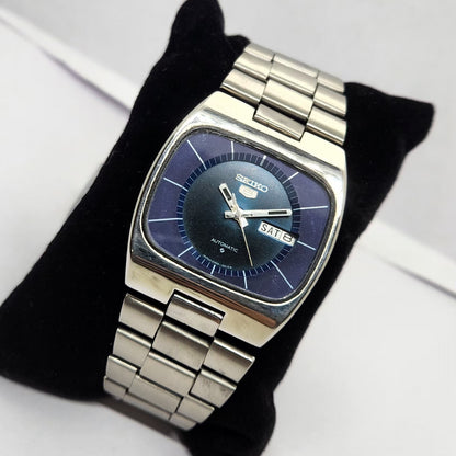 Vintage 1982 Original Seiko 5 Automatic 6309-5510 Blue face 17 Jewels Day-Date Japanese Men's Wrist Watch OG207