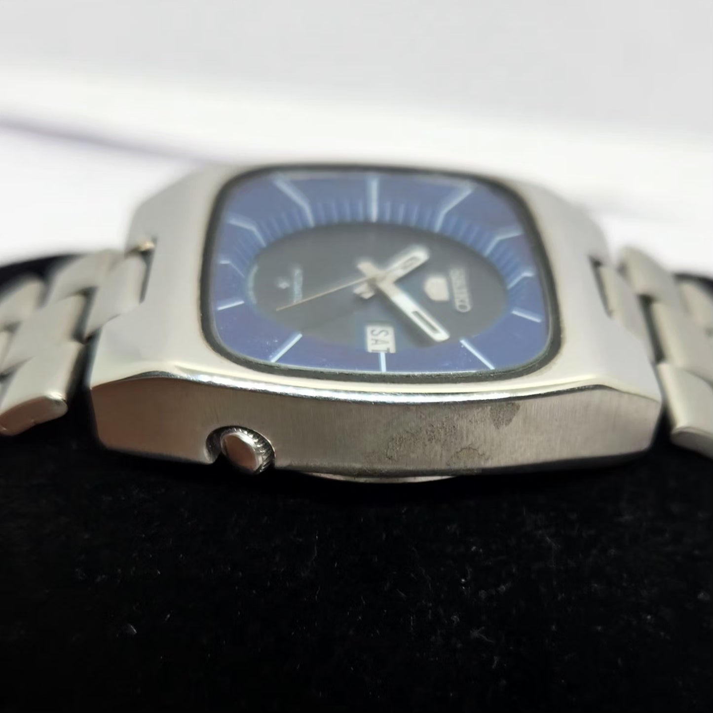 Vintage 1982 Original Seiko 5 Automatic 6309-5510 Blue face 17 Jewels Day-Date Japanese Men's Wrist Watch OG207