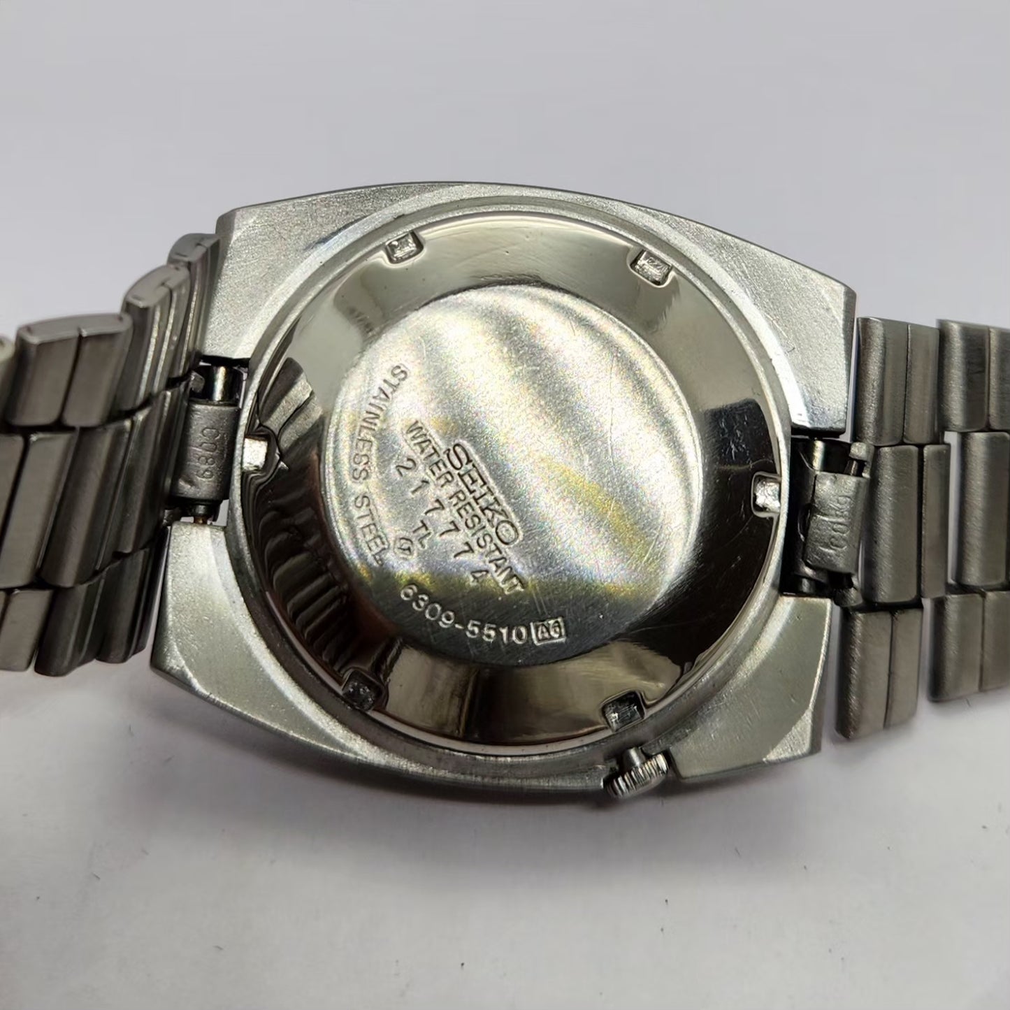 Vintage 1982 Original Seiko 5 Automatic 6309-5510 Blue face 17 Jewels Day-Date Japanese Men's Wrist Watch OG207