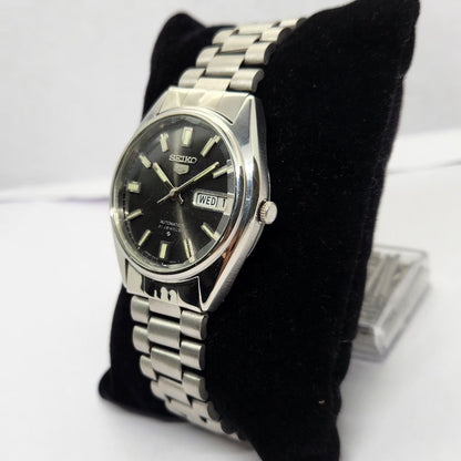 Vintage 1971 Original Seiko 5 Automatic 6119-8000 Black face 21 Jewels Day-Date Japanese Men's Wrist Watch OG208
