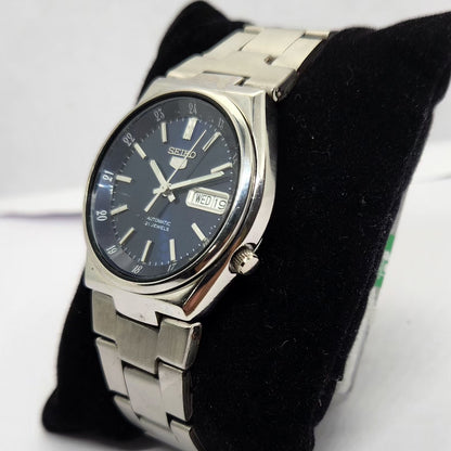 Vintage 1980 Original Seiko 5 Automatic 7S26 Blue face 21 Jewels Day-Date Japanese Men's Wrist Watch OG209