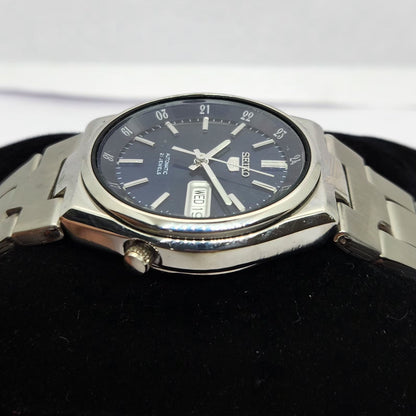 Vintage 1980 Original Seiko 5 Automatic 7S26 Blue face 21 Jewels Day-Date Japanese Men's Wrist Watch OG209