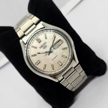 Vintage 1983 Original Seiko 5 Automatic 6309-8230 Silver face 17 Jewels Day-Date Japanese Men's Wrist Watch OG210