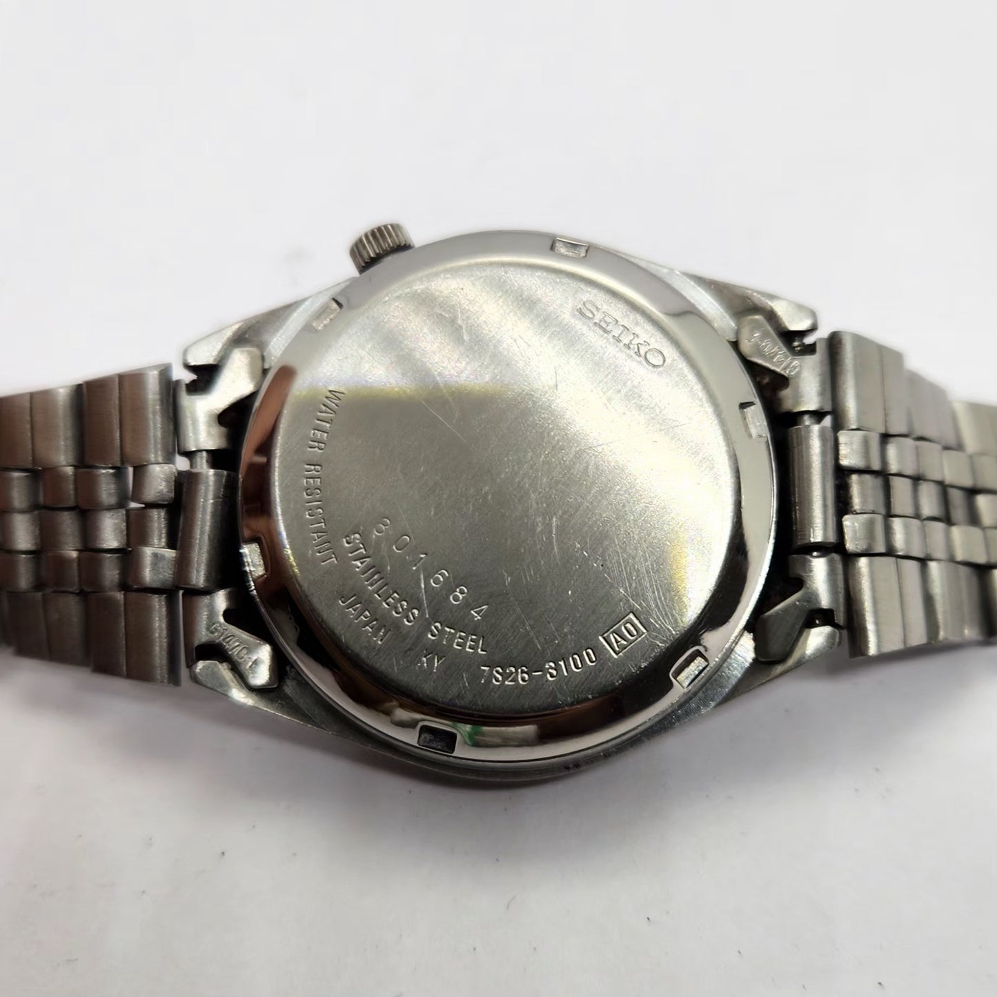 Vintage 1980 Original Seiko 5 Automatic 7s26-3100 Blue face 17 Jewels Day-Date Japanese Men's Wrist Watch OG211