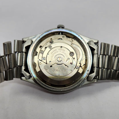 Vintage 1985 Original Seiko 5 Automatic 6309-523A Black 17 Jewels Day-Date Japanese Men's Wrist Watch OG212