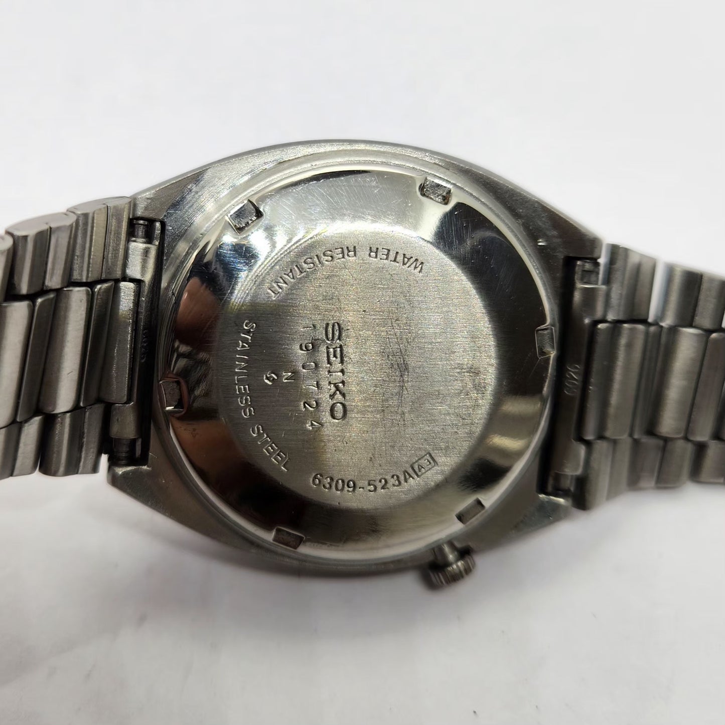 Vintage 1981 Original Seiko 5 Automatic 6309-523A White face 17 Jewels Day-Date Japanese Men's Wrist Watch OG214