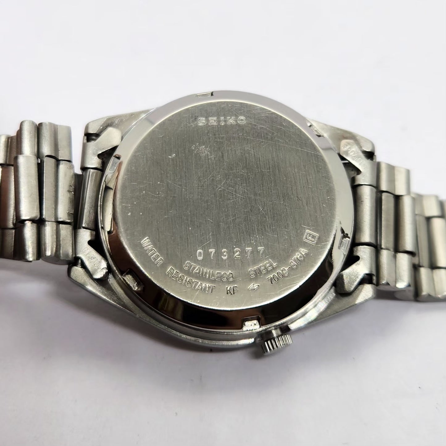 Vintage 1980 Original Seiko 5 Automatic 7009-876A Blue face 17 Jewels Day-Date Japanese Men's Wrist Watch OG216