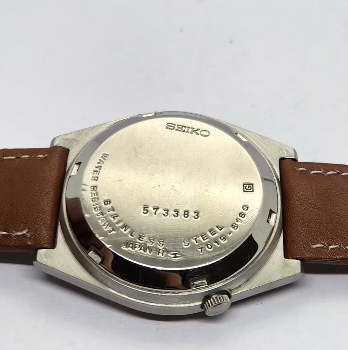 Vintage 1975 Original Seiko 5 Automatic 7019-8180 Black face 21 Jewels Day-Date Japanese Men's Wrist Watch OG214