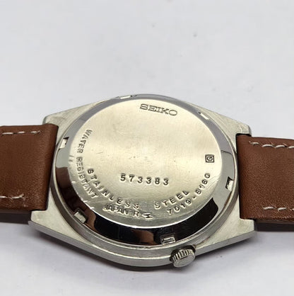 Vintage 1975 Original Seiko 5 Automatic 7019-8180 Black face 21 Jewels Day-Date Japanese Men's Wrist Watch OG214