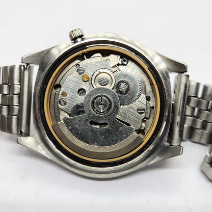 Vintage 1981 Original Seiko 5 Automatic 7009-4020 Silver face 17 Jewels Day-Date Japanese Men's Wrist Watch OG216