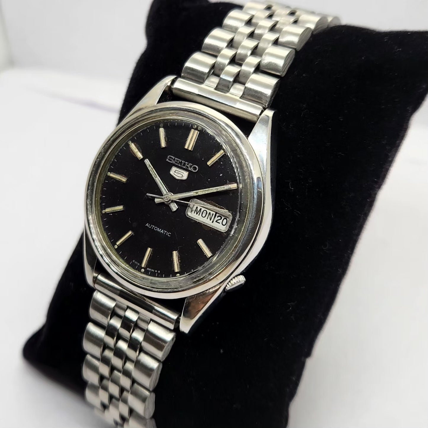 Vintage 1983 Original Seiko 5 Automatic 6309-8800 Black face 17 Jewels Day-Date Japanese Men's Wrist Watch OG217
