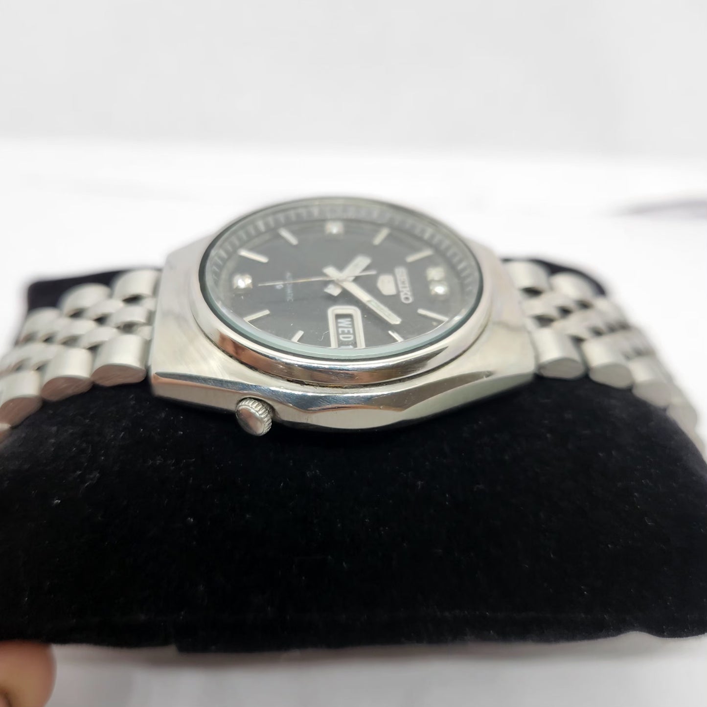 Vintage 1981 Original Seiko 5 Automatic 6309-7200 Black face 17 Jewels Day-Date Japanese Men's Wrist Watch OG219