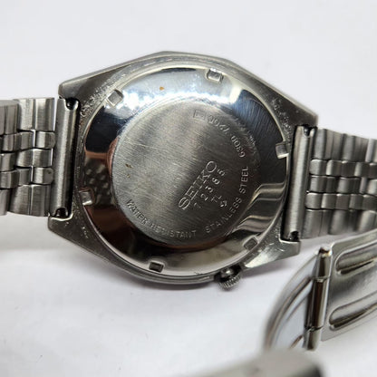 Vintage 1981 Original Seiko 5 Automatic 6309-7200 Black face 17 Jewels Day-Date Japanese Men's Wrist Watch OG219