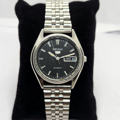 Vintage 1977 Original Seiko 5 Automatic 6309-6240 Black face 17 Jewels Day-Date Japanese Men's Wrist Watch OG222