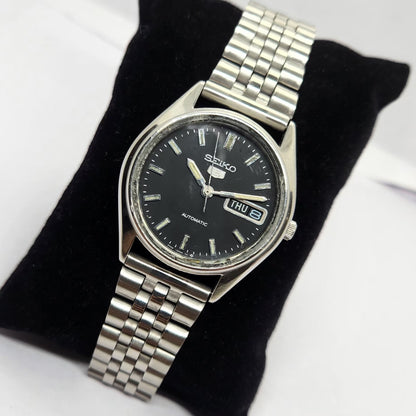 Vintage 1977 Original Seiko 5 Automatic 6309-6240 Black face 17 Jewels Day-Date Japanese Men's Wrist Watch OG222
