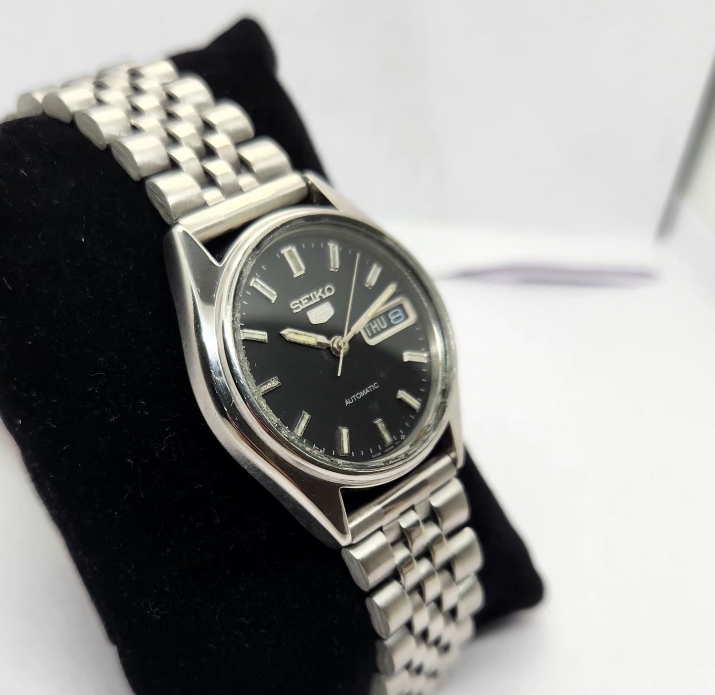 Vintage 1977 Original Seiko 5 Automatic 6309-6240 Black face 17 Jewels Day-Date Japanese Men's Wrist Watch OG222