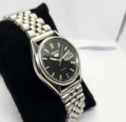 Vintage 1977 Original Seiko 5 Automatic 6309-6240 Black face 17 Jewels Day-Date Japanese Men's Wrist Watch OG222