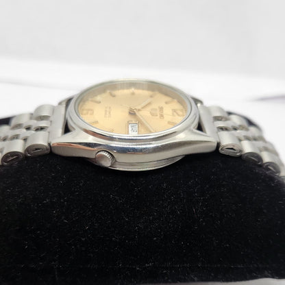 Vintage 1996 Original Seiko 5 Automatic 7s26-6000 Gold face 21 Jewels Day-Date Japanese Men's Wrist Watch OG223