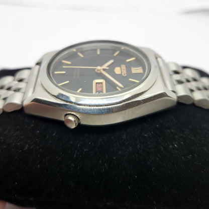 Vintage 1981 Original Seiko 5 Automatic 7s26-3040 Black face 21 Jewels Day-Date Japanese Men's Wrist Watch OG224