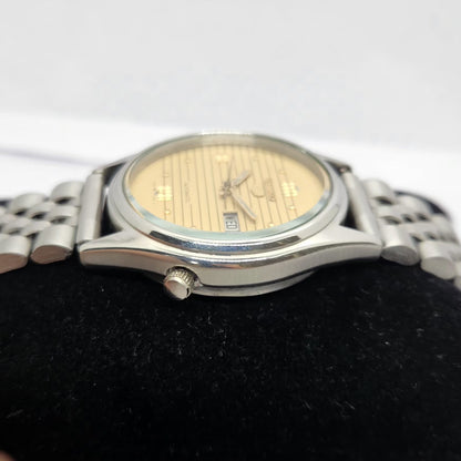 Vintage 1981 Original Seiko 5 Automatic 7009-3100 Gold face 17 Jewels Day-Date Japanese Men's Wrist Watch OG225