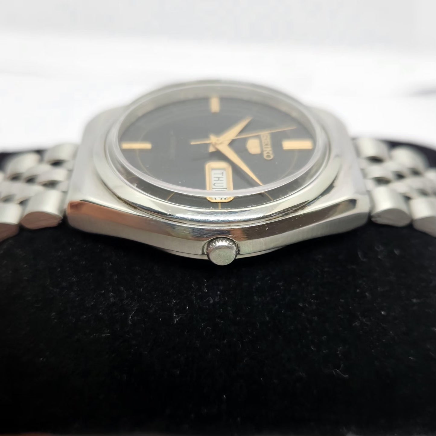 Vintage 1984 Original Seiko 5 Automatic 6309-8930 Black face 17 Jewels Day-Date Japanese Men's Wrist Watch OG227