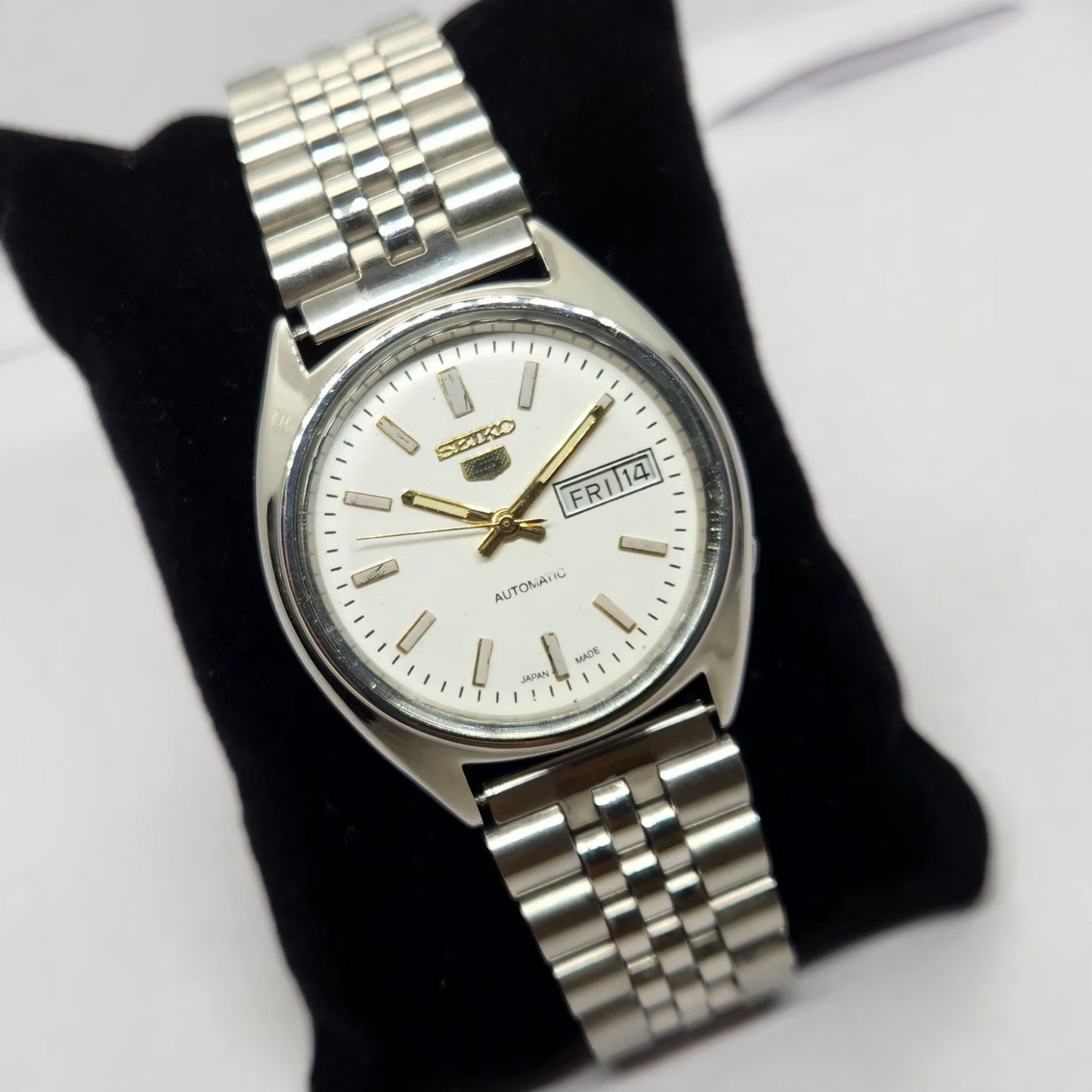 Vintage 1981 Original Seiko 5 Automatic 6309-5450 White face 17 Jewels Day-Date Japanese Men's Wrist Watch OG230