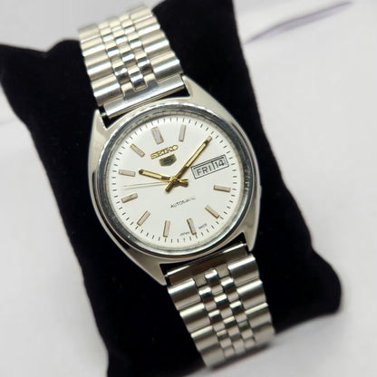 Vintage 1981 Original Seiko 5 Automatic 6309-5450 White face 17 Jewels Day-Date Japanese Men's Wrist Watch OG230