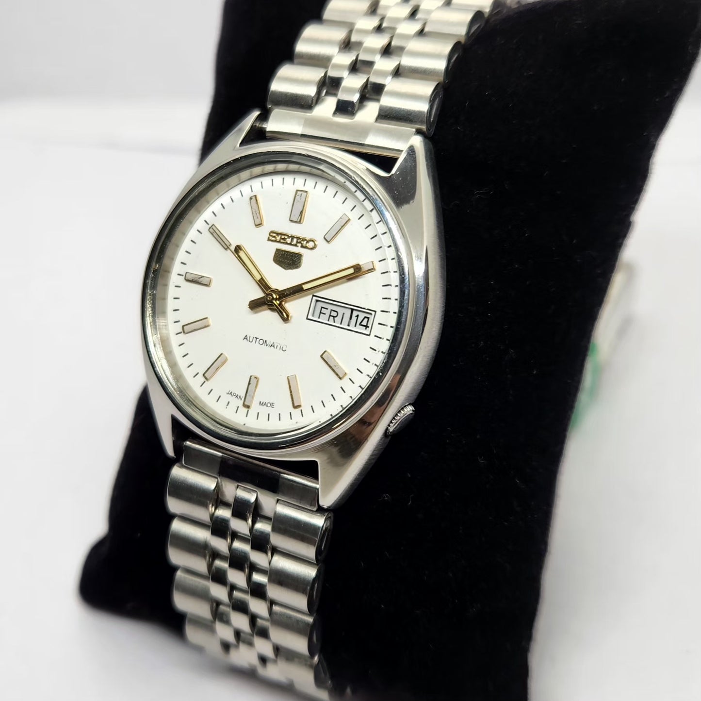 Vintage 1981 Original Seiko 5 Automatic 6309-5450 White face 17 Jewels Day-Date Japanese Men's Wrist Watch OG230