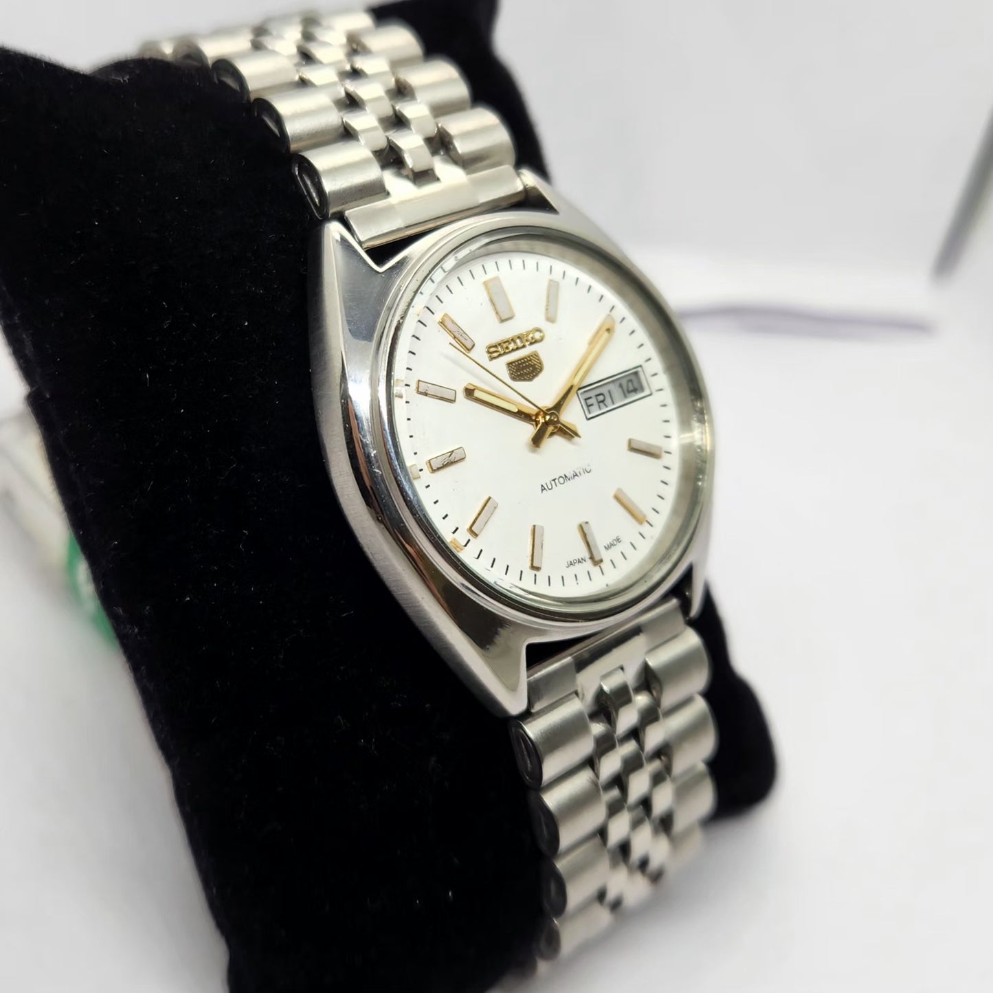 Vintage 1981 Original Seiko 5 Automatic 6309-5450 White face 17 Jewels Day-Date Japanese Men's Wrist Watch OG230